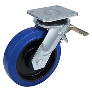 Ekstra kraftige blå elastiske gummihjul med halebremse