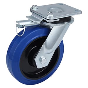 Ekstra kraftige blå elastiske gummihjul med retningslås
