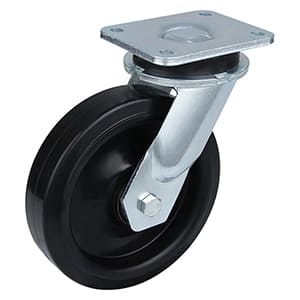 Ekstra kraftige drejelige hjul med elastisk gummihjul