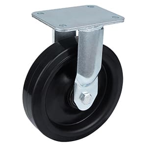 Ekstra kraftige stive hjul med sort elastisk gummi