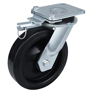 Ekstra kraftige retningsbestemte, låsbare hjul med sort elastisk gummi fra China Supply