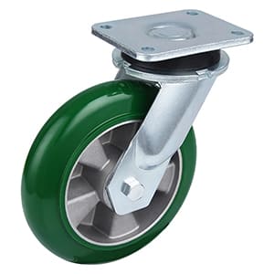 Ekstra kraftige runde elastiske polyurethan drejelige hjul med 360 graders rotation