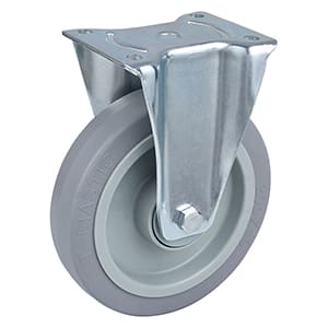 Kraftig grå elastisk gummi stive hjul og hjul