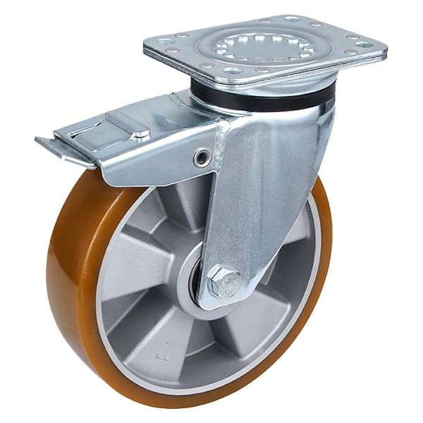 Heavy Industrial Casting Polyurethane Total Brake Castor Wheels fra Kina Supply
