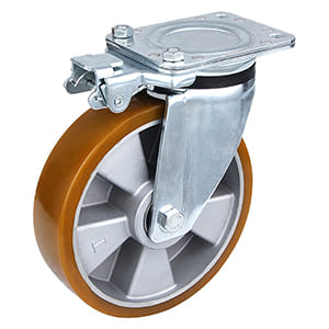 tung industriel støbning af polyurethan retningsbestemt låsbare styrehjul op til 800 kg