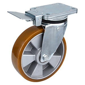 Heavy Capacity All Terrain Casting Polyurethan Central Bremse Castor Wheels Supply