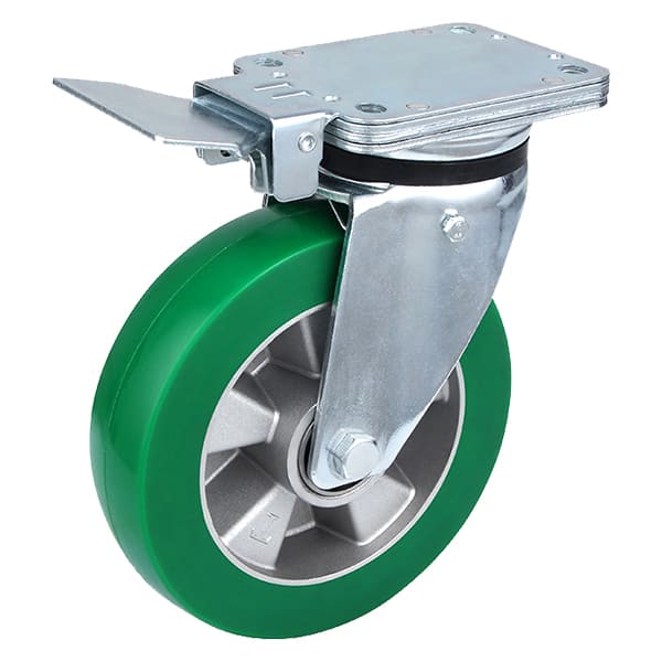 Kraftige industrielle elastiske polyurethan-centralbremsehjul